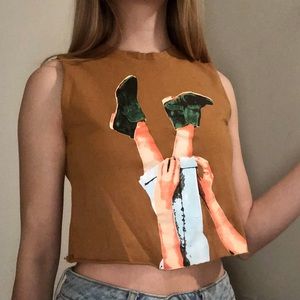 Cropped Graphic Muscle Tee